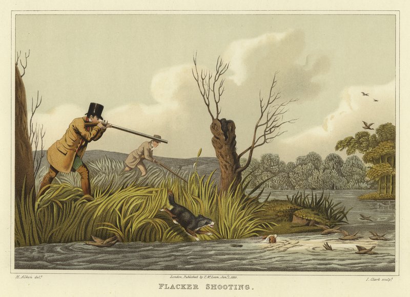 Flacker-ammunta (chromolitho) tekijältä Henry Thomas Alken