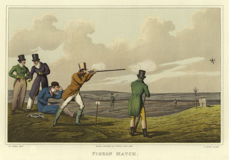 Pigeon Match (chromolitho) tekijältä Henry Thomas Alken
