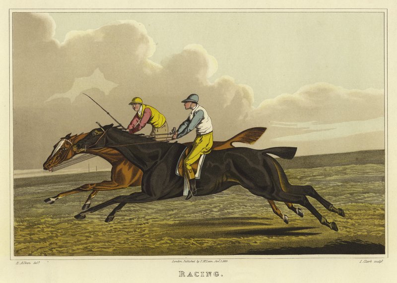 Kilpa-ajo (chromolitho) tekijältä Henry Thomas Alken