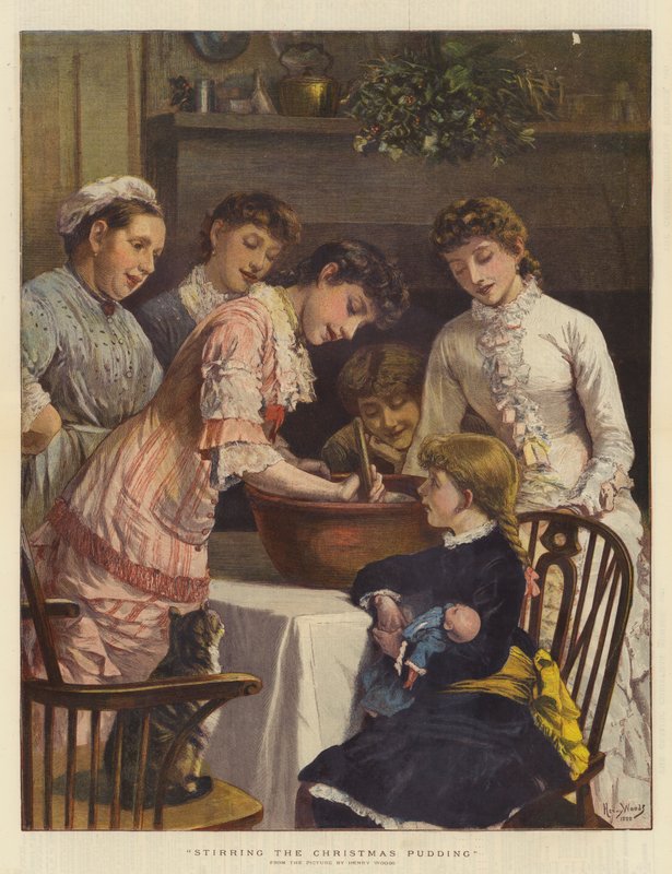 Sekoita jouluvanukas (chromolitho) tekijältä Henry Woods