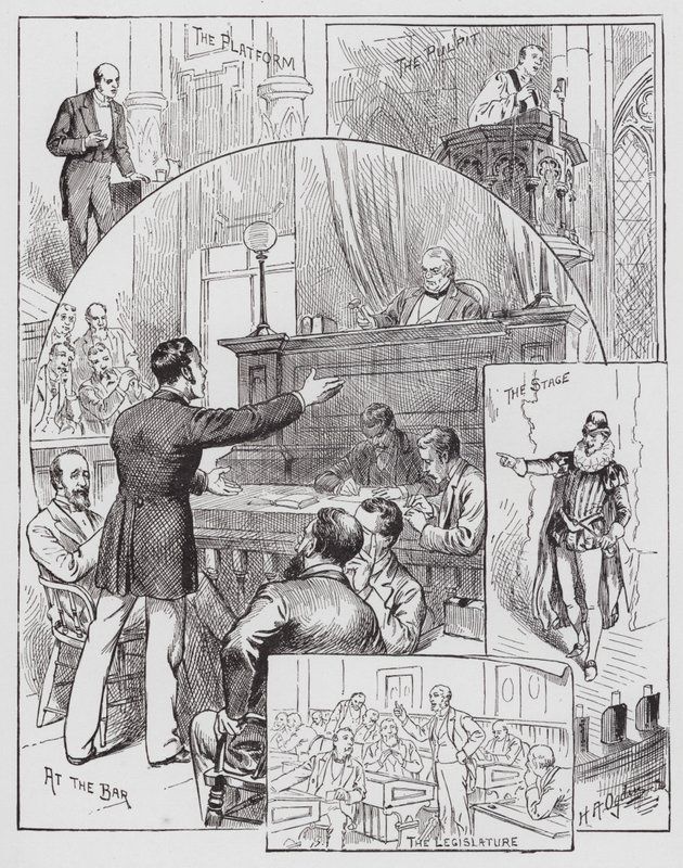 Oratorio ja julistus (kaiverrus) tekijältä Henry Alexander (after) Ogden