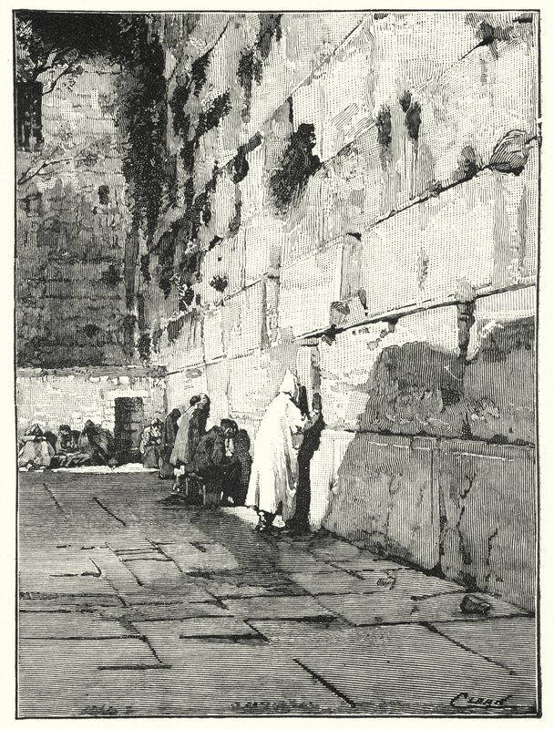 Juutalaisten itkupaikka, Jerusalem (litho) tekijältä Henry Andrew Harper
