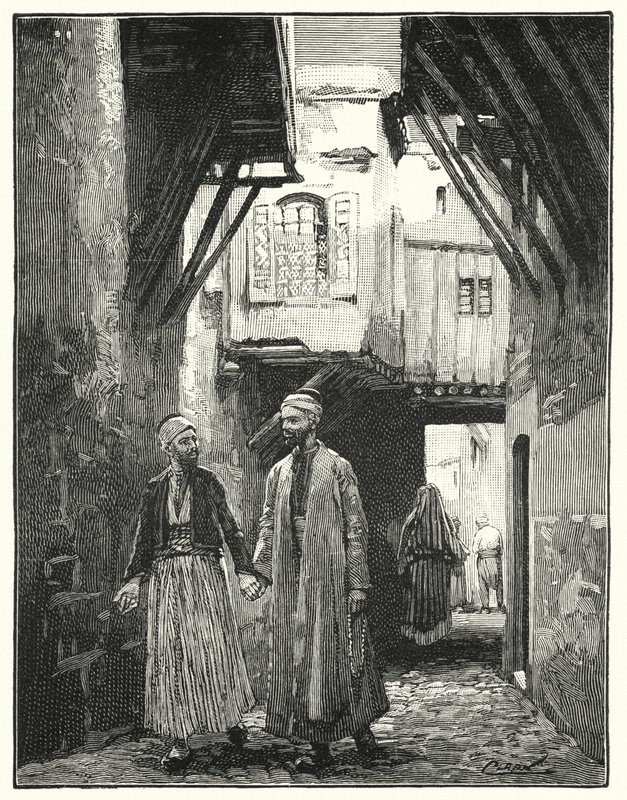 Katu Damaskuksessa (litho) tekijältä Henry Andrew Harper