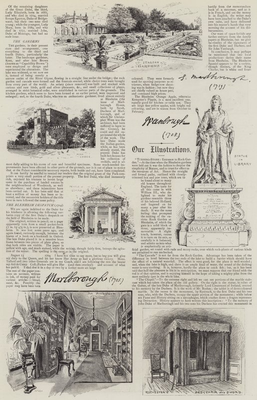 Blenheimin palatsi kuvitettu (litho) tekijältä Henry Edward Tidmarsh