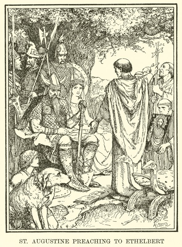 Pyhä Augustinus saarnaa Ethelbertille tekijältä Henry Justice Ford