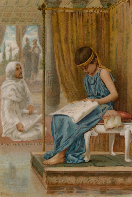 Nuori kuningas Josia (chromolitho) tekijältä Henry Ryland