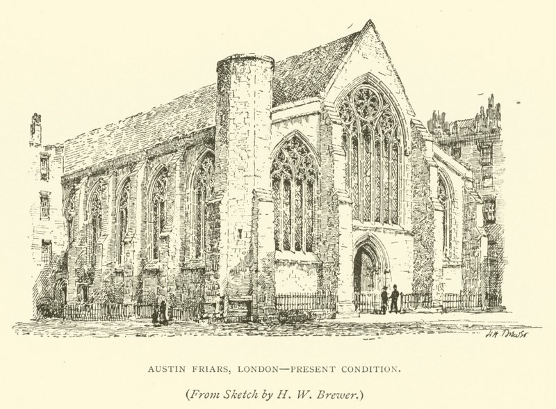 Austin Friars, Lontoo, nykyinen kunto (kaiverrus) tekijältä Henry William Brewer