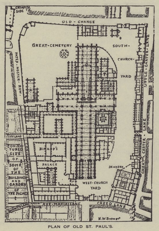 Vanhan St Paulin suunnitelma tekijältä Henry William Brewer