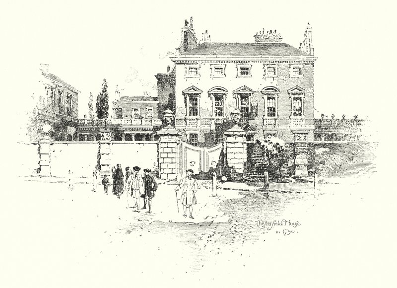 Chesterfield House, Lontoo, vuonna 1790 (litho) tekijältä Herbert (after) Railton