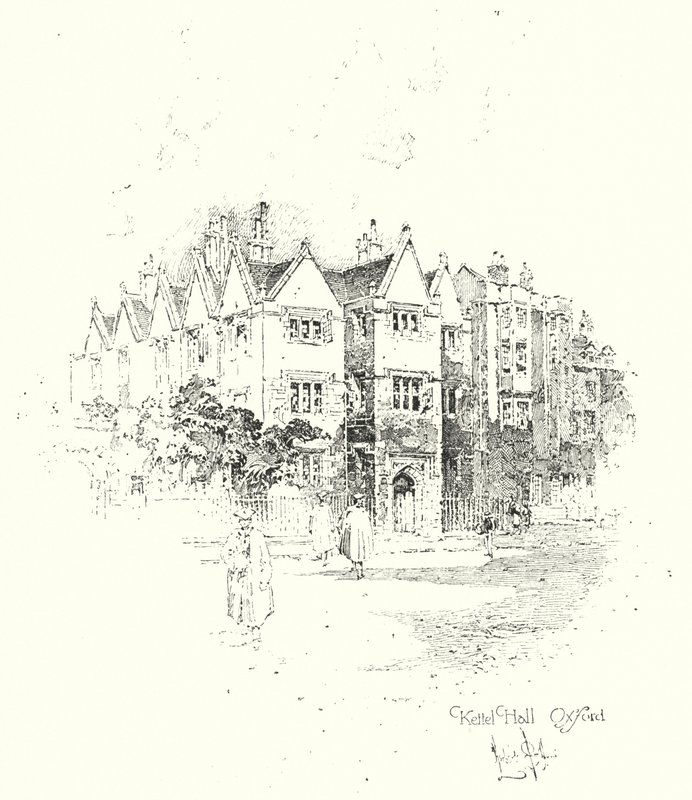 Kettel Hall, Oxford (litho) tekijältä Herbert (after) Railton