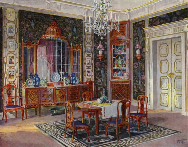 Ruokasali (väri litho) tekijältä Hermann Gerson