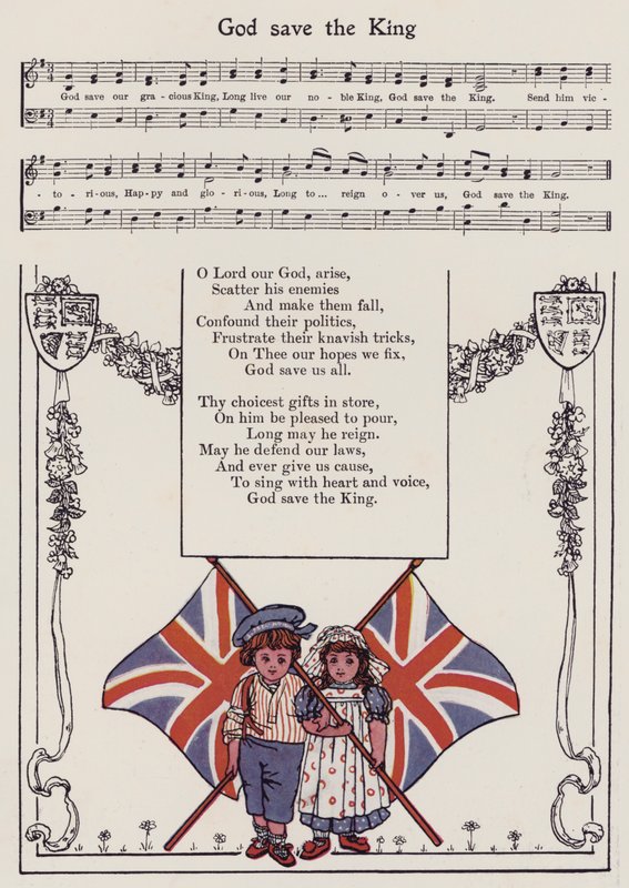 God Save The King (väri litho) tekijältä Hilda Broughton