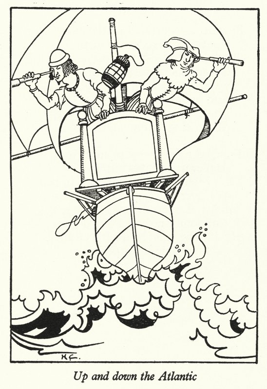 Ylös ja alas Atlantilla (litho) tekijältä Hugh Chesterman
