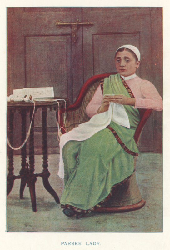 Intiaanit: Parsee Lady (värillinen kuva) tekijältä Indian photographer