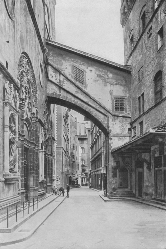 Firenze, Orsanmichelen kirkko (b/w kuva) tekijältä Italian Photographer