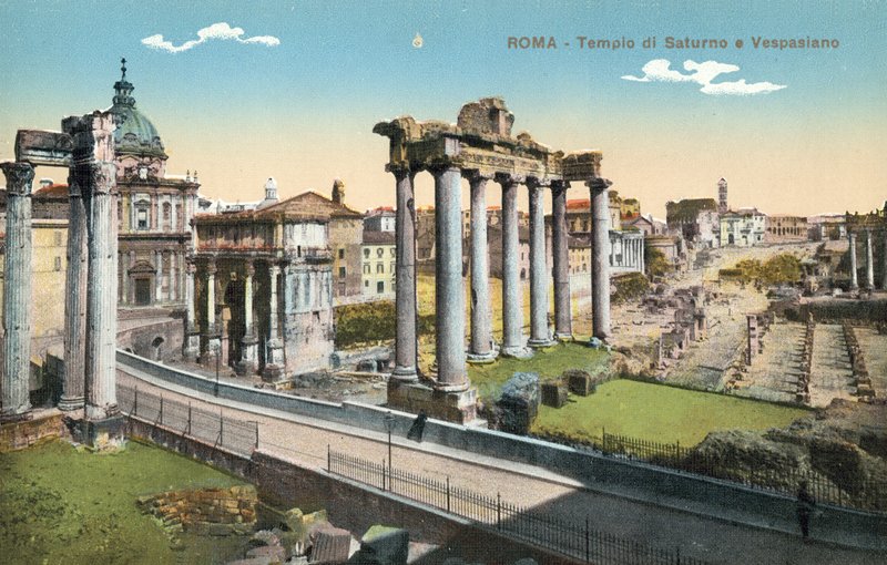 Rooma, Italia, Saturnuksen ja Vespasianuksen temppeli tekijältä Italian Photographer