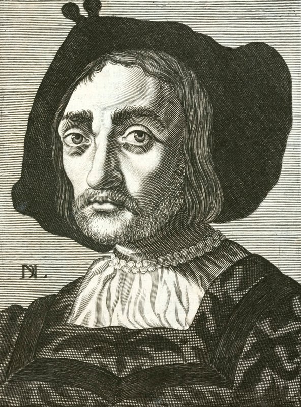 Donato Bramante, italialainen renessanssiarkkitehti (kaiverrus) tekijältä Italian School