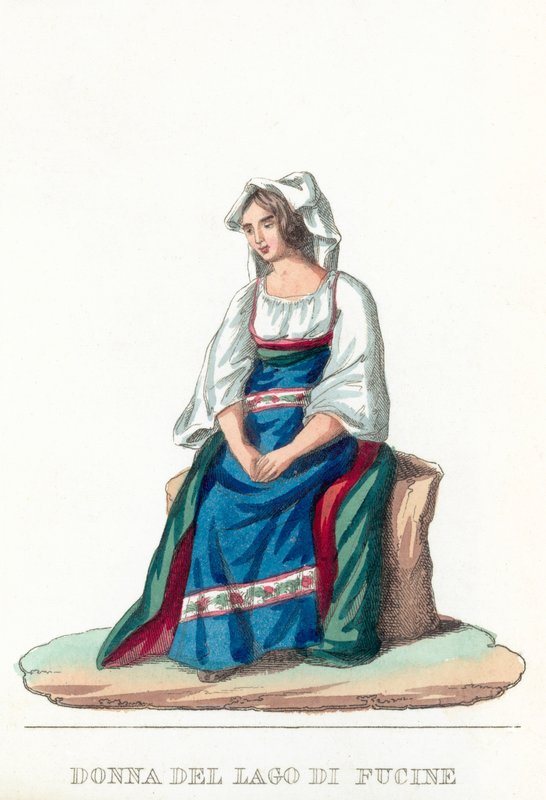 Donna Del Lago Di Fucine (värinen kaiverrus) tekijältä Italian School