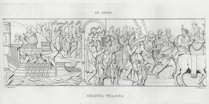 La Colonna Trajana, Trajanuksen pylväs (kaiverrus) tekijältä Italian School