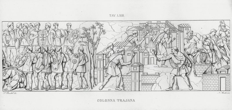 La Colonna Trajana, Trajanuksen pylväs (kaiverrus) tekijältä Italian School