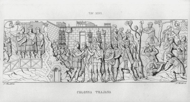 La Colonna Trajana, Trajanuksen pylväs (kaiverrus) tekijältä Italian School