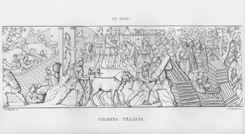 Trajanuksen pylväs, Trajanuksen pylväs (kaiverrus) tekijältä Italian School