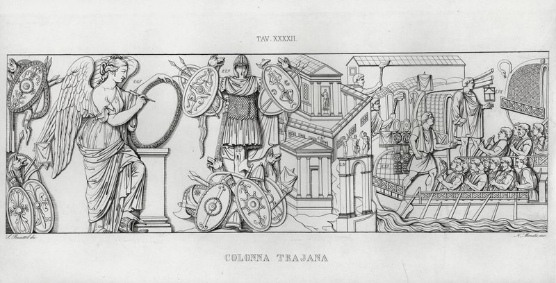 La Colonna Trajana, Trajanuksen pylväs (kaiverrus) tekijältä Italian School
