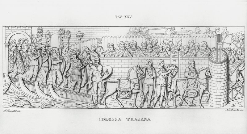 La Colonna Trajana, Trajanuksen pylväs (kaiverrus) tekijältä Italian School