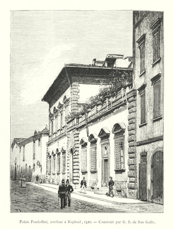 Pandolfinin palatsi, Rafaelin nimi tekijältä Italian School