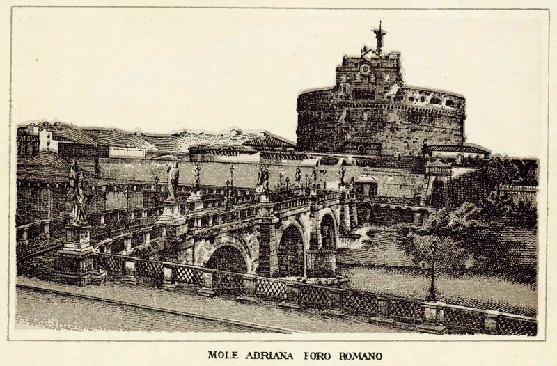 Rooma: Mole Adriana Roman Forum (litho) tekijältä Italian School