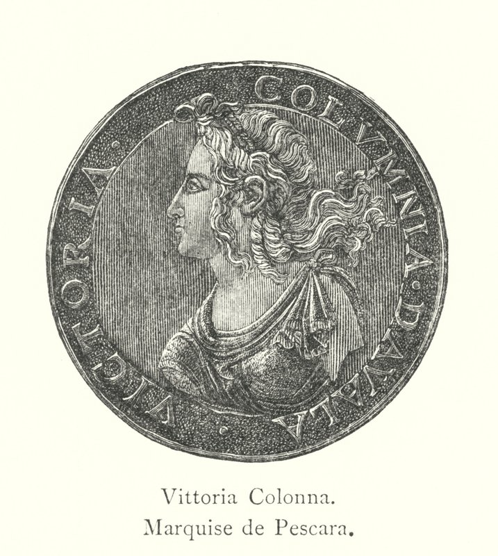Vittoria Colonna, Marquise de Pescara (kaiverrus) tekijältä Italian School