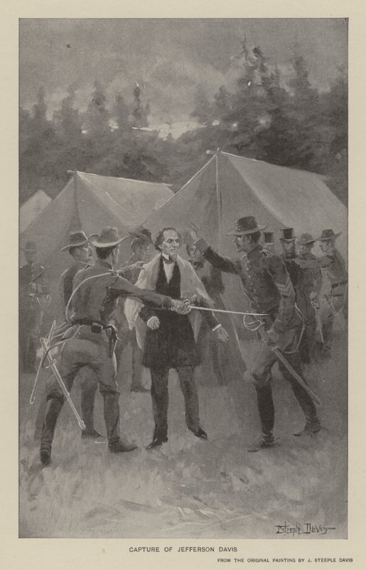Jefferson Davisin vangitseminen (litho) tekijältä J. (after) Steeple Davis