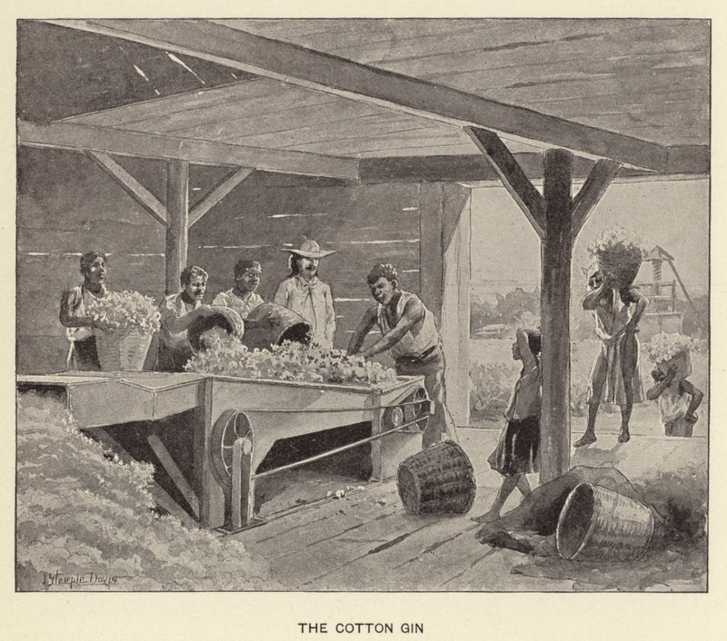 Cotton Gin (litho) tekijältä J. (after) Steeple Davis