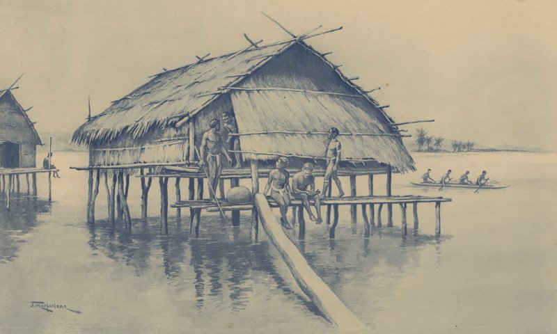 Uuden-Guinean merikylä (litho) tekijältä J. Macfarlane