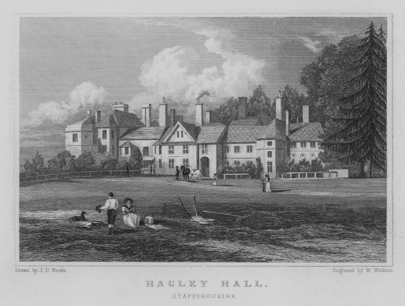 Hagley Hall, Staffordshire (kaiverrus) tekijältä John Preston Neale