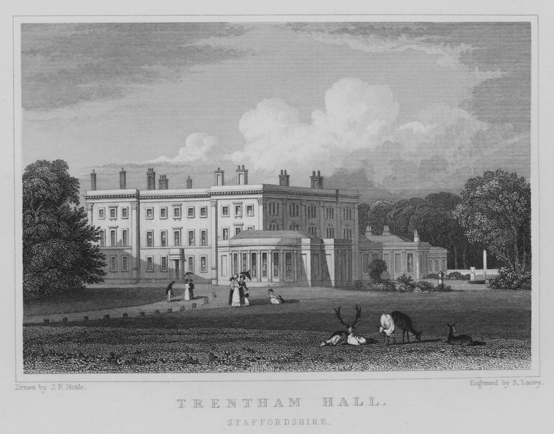 Trentham Hall, Staffordshire (kaiverrus) tekijältä John Preston Neale