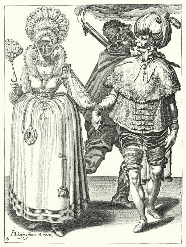Naamiaiset (kaiverrus) tekijältä Jacques II de Gheyn