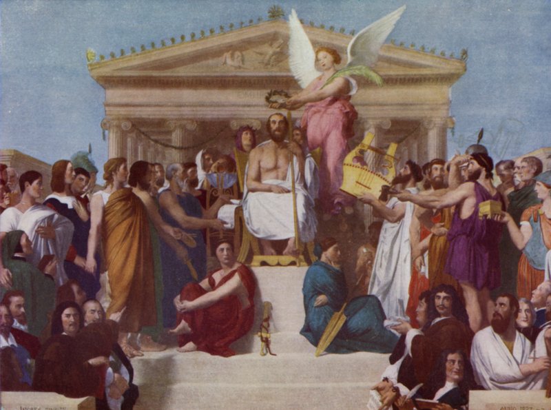Homeroksen apoteoosi tekijältä Jean Auguste Dominique (after) Ingres
