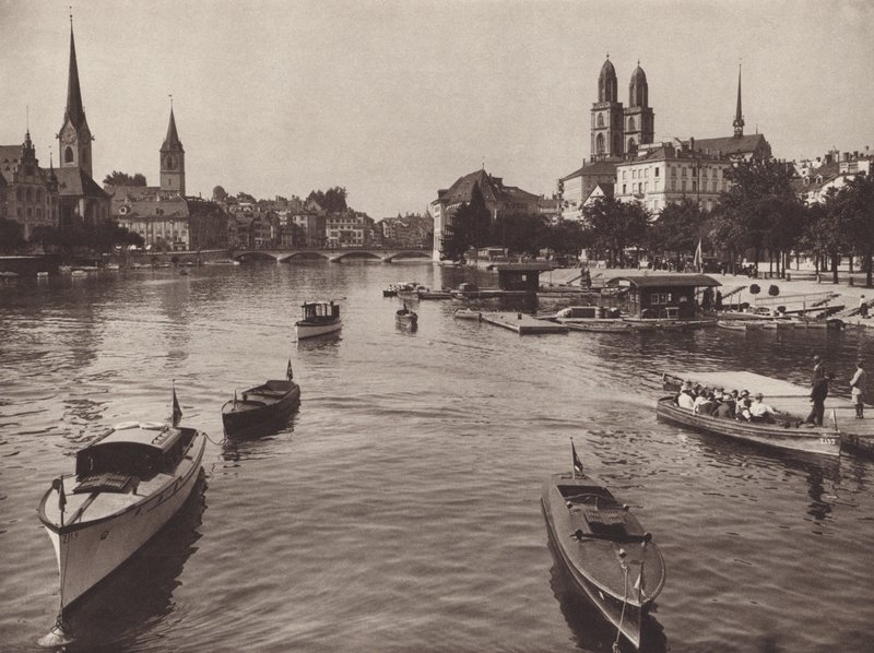 Sveitsi: Zürich Quaibruckesta (m/w kuva) tekijältä Jean Gaberell