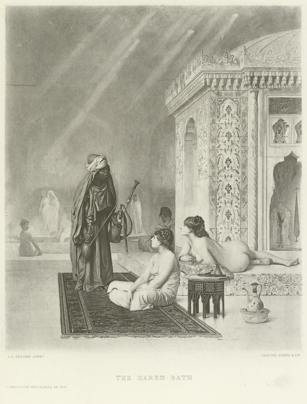 Haremikylpylä (kaiverrus) tekijältä Jean Leon Gerome