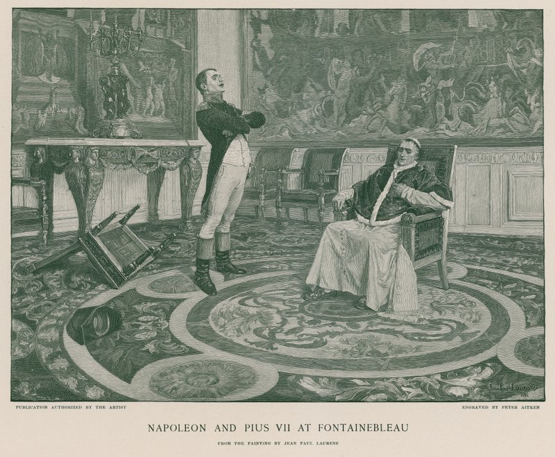 Napoleon ja Pius VII Fontainebleaussa tekijältä Jean Paul Laurens