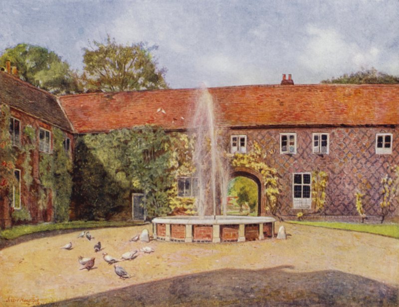 Fulham, The Courtyard (väri litho) tekijältä Jessie MacGregor