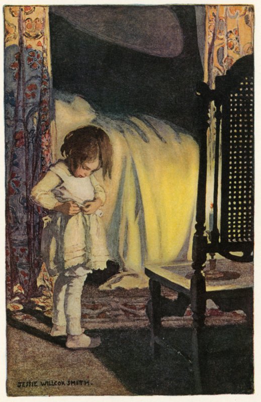 Bed in Summer (väri litho) tekijältä Jessie Willcox Smith