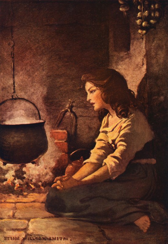 Tuhkimo (värilitro) tekijältä Jessie Willcox Smith