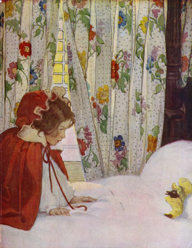 Punahilkka (väri litho) tekijältä Jessie Willcox Smith