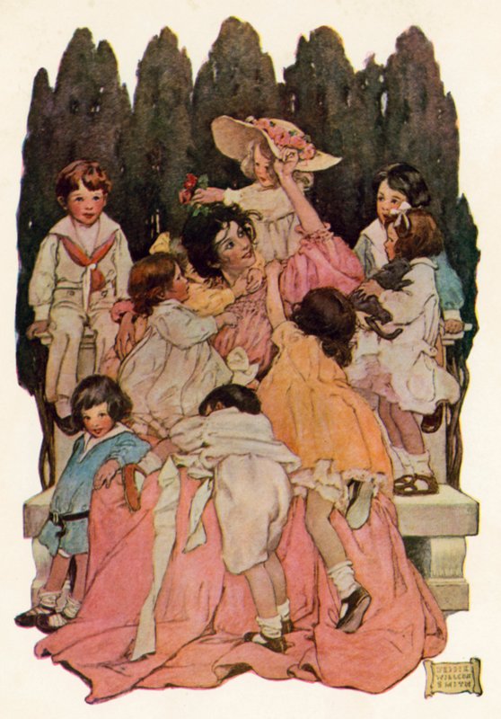 Tädille (värinen lito) tekijältä Jessie Willcox Smith