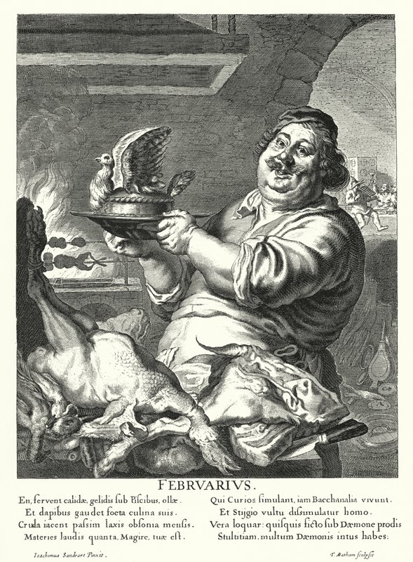 Helmikuu (kaiverrus) tekijältä Joachim von Sandrart