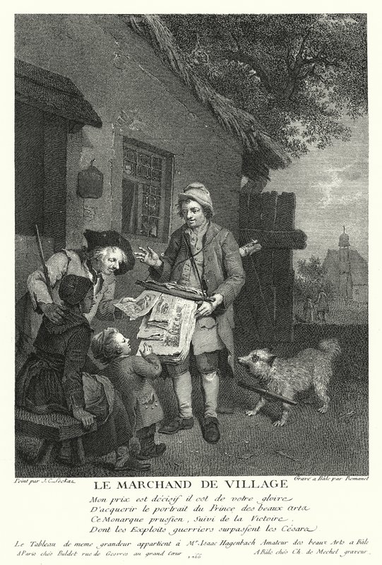 Kyläkauppias (kaiverrus) tekijältä Johann Conrad Seekatz