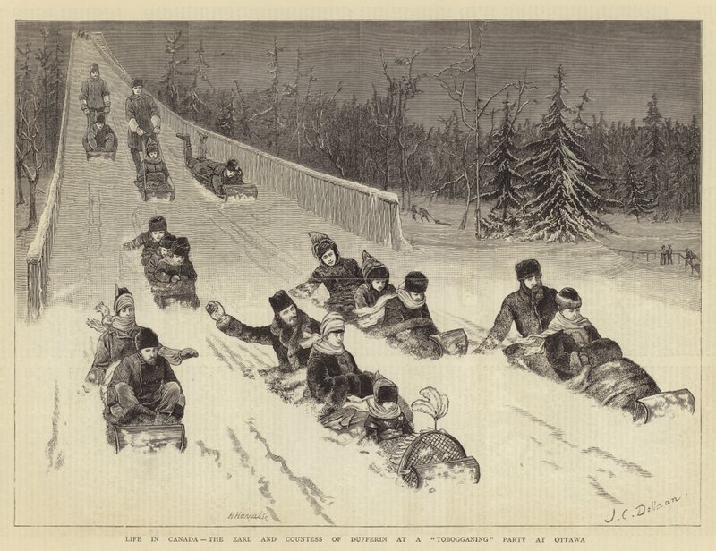 Elämää Kanadassa, Dufferinin jaarli ja kreivitär kelkkailujuhlissa Ottawassa tekijältä John Charles Dollman