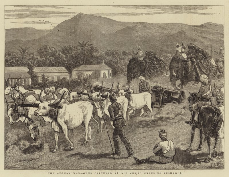 Afganistanin sota, aseet vangittiin Ali Musjidissa saapumassa Peshawuriin tekijältä John Charles Dollman